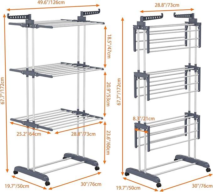 HOMIDEC Clothes Drying Rack, Oversized 4-Tier(67.7