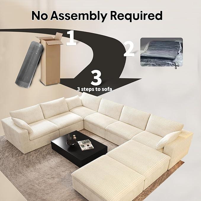 Oversized Modular Sectional Cloud Couch,157.5