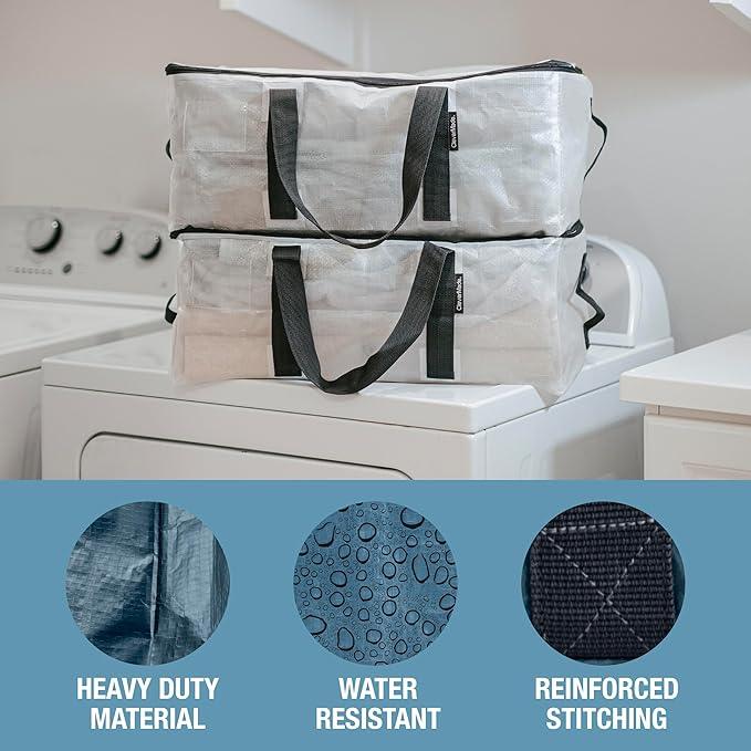 CleverMade Under Bed Storage Bag - Collapsible Storage for Shoes and Clothes Easy Use - Heavy Duty Utility Bag Home