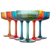 Shatterproof Acrylic Ribbed Vintage Art Deco Martini Set of 6