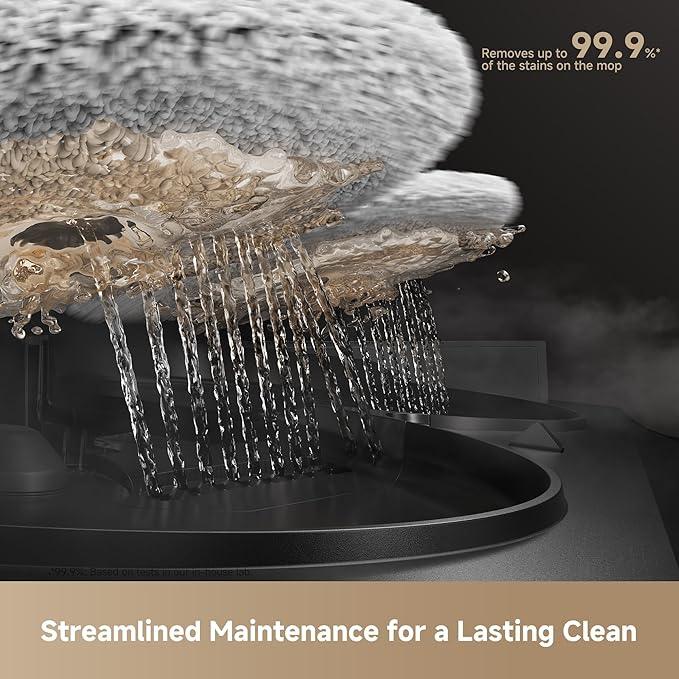 Mova V50 Ultra Complete Robot Vacuum and Mop Self-Cleaning, 24,000 Pa Suction, Liftable Navigation with Obstacle Overcoming and Warm Water Mopping with DuoSolution System Designed for Pets, Black