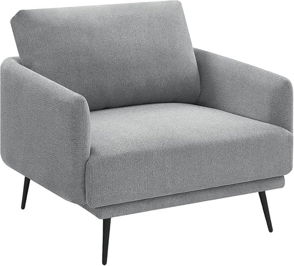 Oversized Accent Chair for Living Room Chairs Reading Arm Chair Comfy Modern Single Sofa Side Chairs with Metal Legs & Soft Cushion for Bedroom, Balcony,Waiting Room (Polyester, Grey)