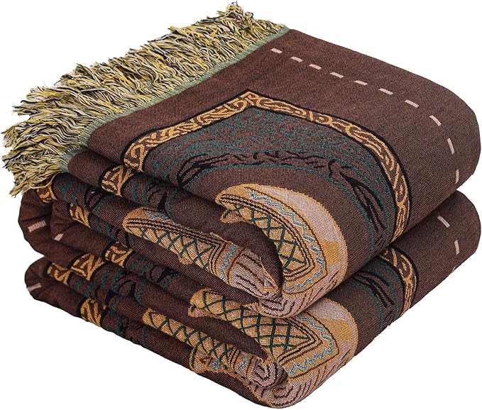 Boho Throw Blanket for Bed with Tassels,100% Cotton Ultra Soft and Cozy Large Blanket Elephant Printed Farmhouse Decor Bed Blankets,60