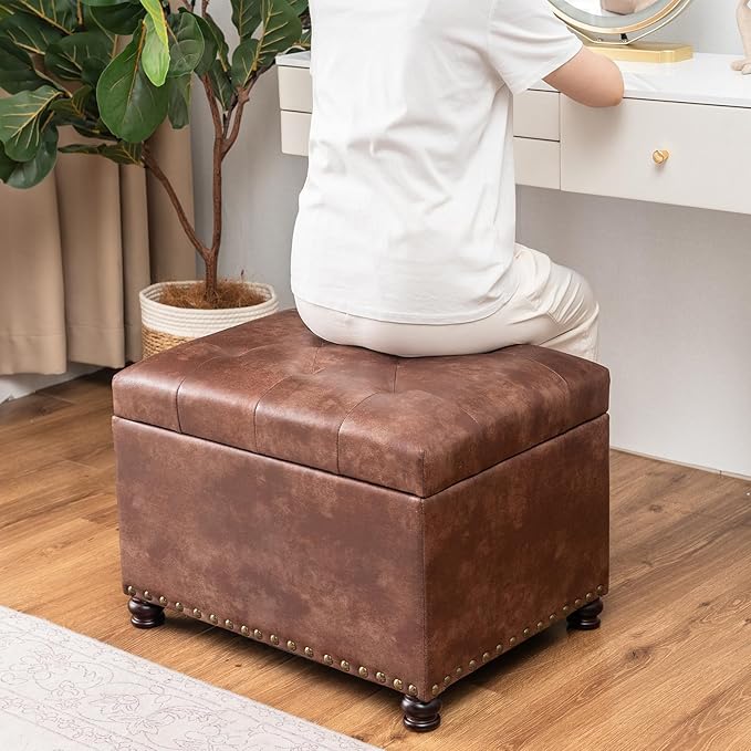 Joveco Leather Storage Ottoman, 24