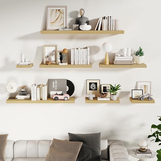Fun Memories Floating Shelves for Wall - 10 x 16 Floating Shelf - Rustic Wood Storage Shelf - Wall Shelves with Invisible Bracket - 16