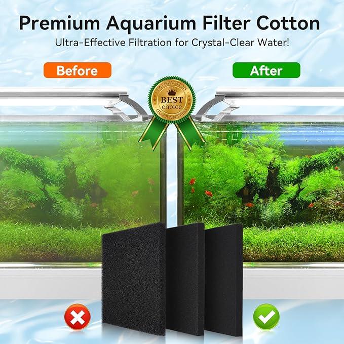 Aquarium Filter Sponge Pad, Filter Media Foam Sponges, Filter Accessories for Fish Tanks and Ponds (18.5