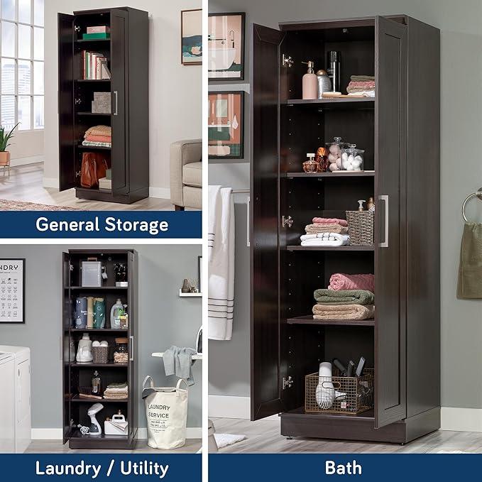 Sauder HomePlus Kitchen Pantry Storage Cabinet with Adjustable Shelves, Laundry Bathroom, L: 23.31