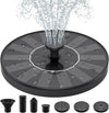 Solar Fountains,Solar Water Fountain,Solar Powered Bird Bath Fountain with 6 Nozzles - Free Standing Floating Solar Water Fountain for Bird Bath, Garden, Pond, Pool (Black-1.4W)