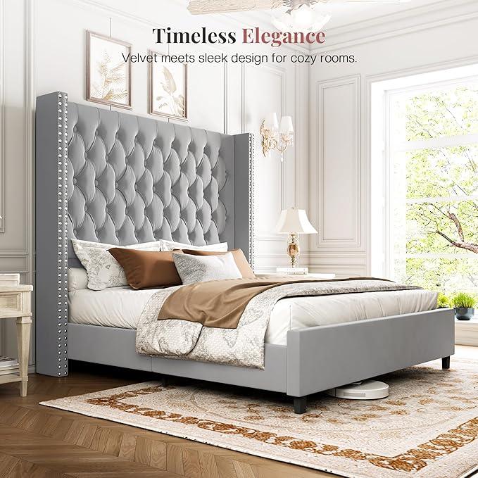 PaPaJet King Size Bed Frame with 61.4