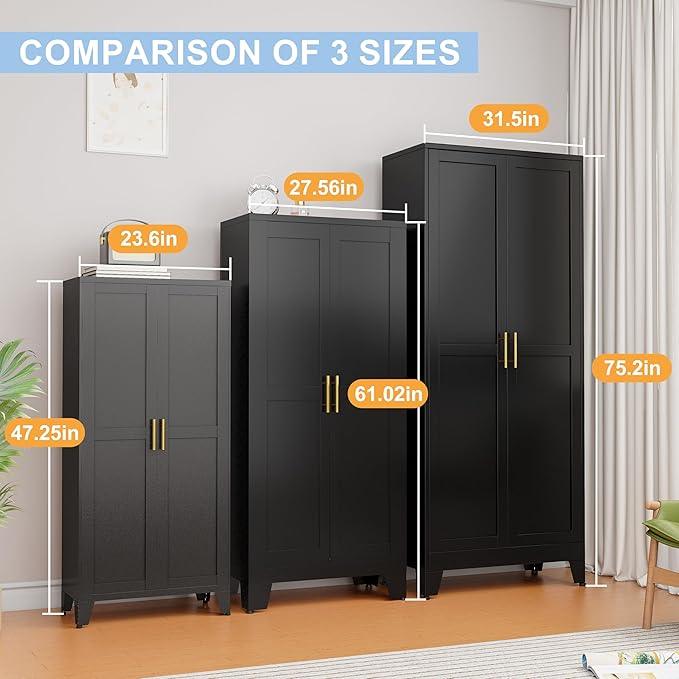 Black Metal Storage Cabinet, 48