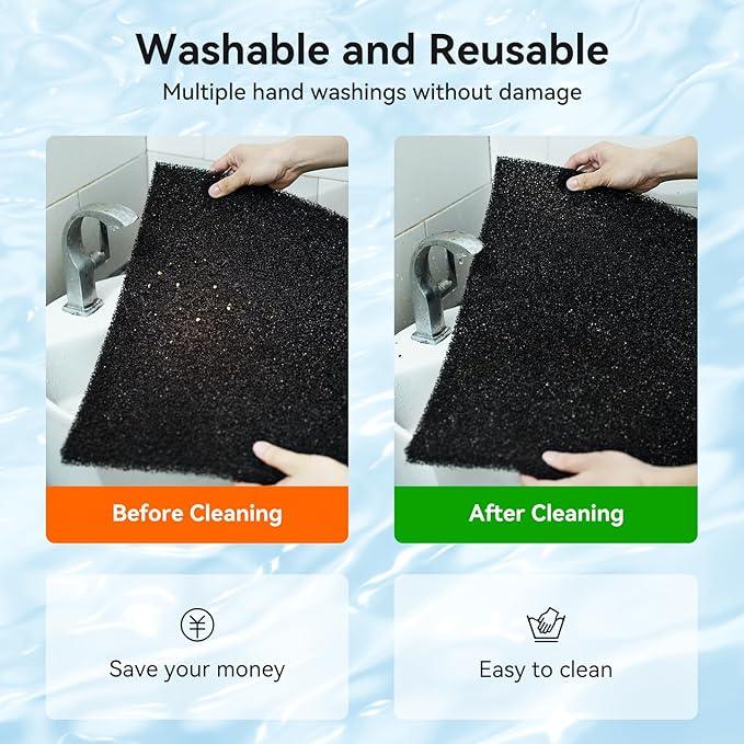 Aquarium Filter Sponge Pad, Filter Media Foam Sponges, Filter Accessories for Fish Tanks and Ponds (18.5