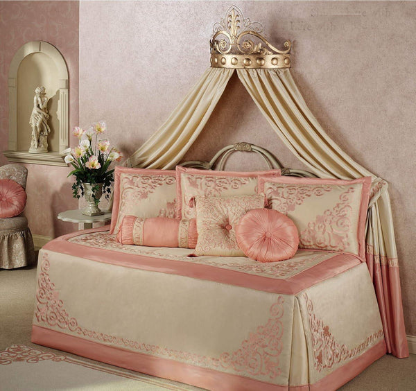 Ornate Gold Scrollwork Bed Crown Tester Wrought Iron Cast Baroque Antique Style - Gifts for You 'n Me