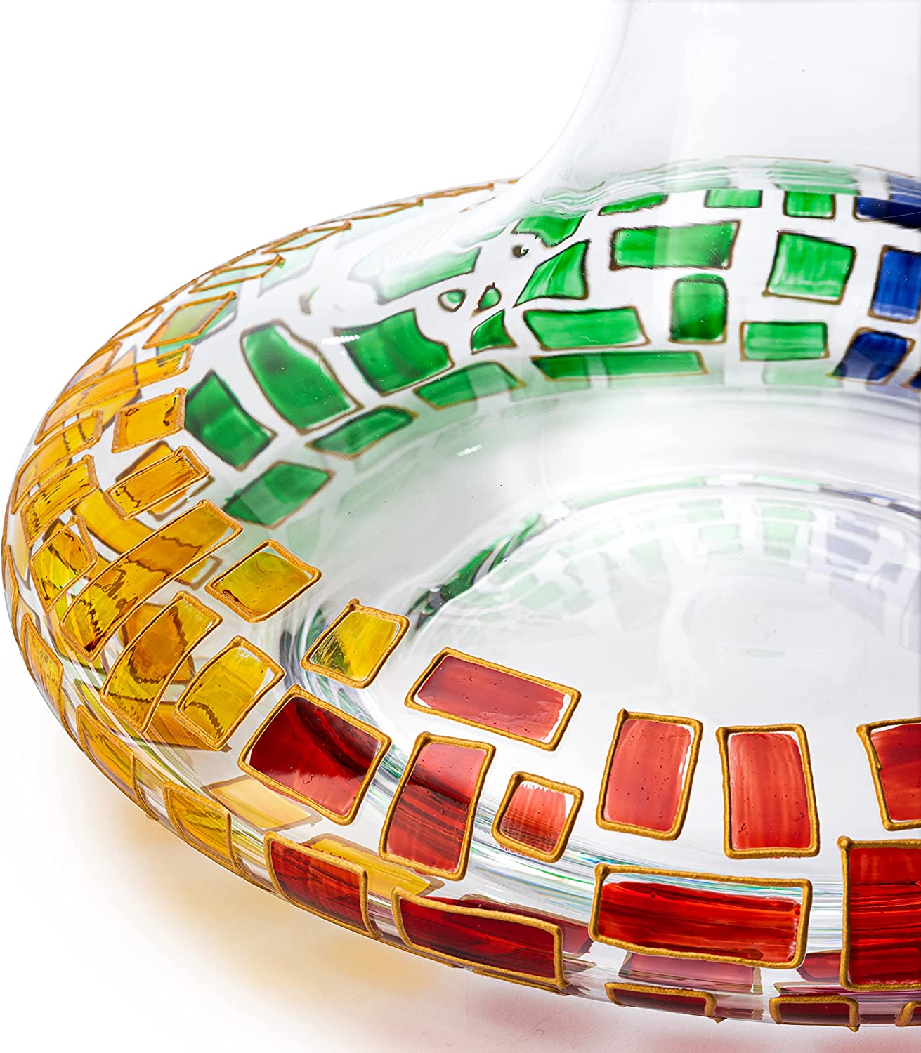 Renaissance Romantic Stained Glass Windows, Artisanal Hand Painted Glassware - The Wine Savant - Gift Idea Her, Him, Birthday, Mom, Housewarming, Gifts Ideas for Women & Men (Decanter)