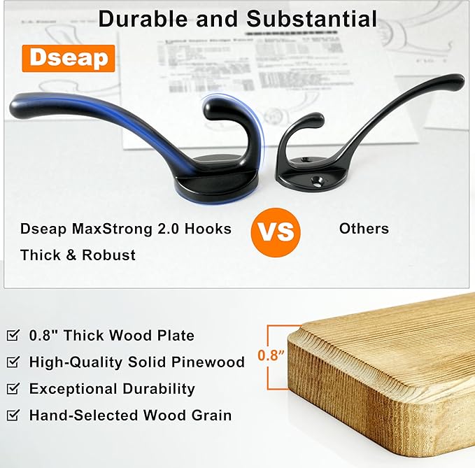 Dseap Wall Mounted Coat Rack: 24