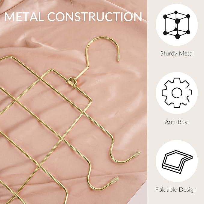 ZEDODIER 4 Pack Space Saving Bra Hangers, Non-Slip Tank Top Hanger, Closet Organizers and Storage for Camisoles Tank Tops Bras Ties Swimsuits Strappy Dress, Gold