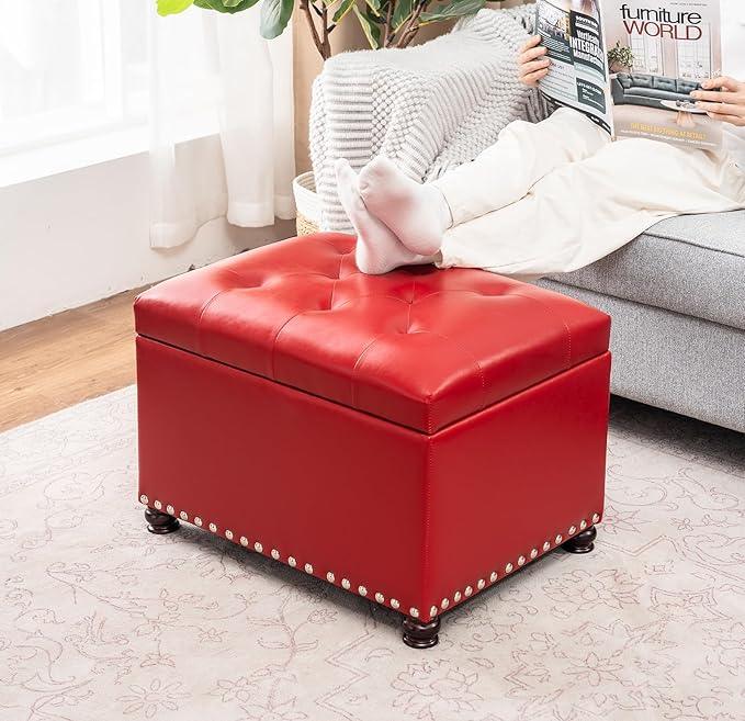 Joveco Leather Storage Ottoman, 24