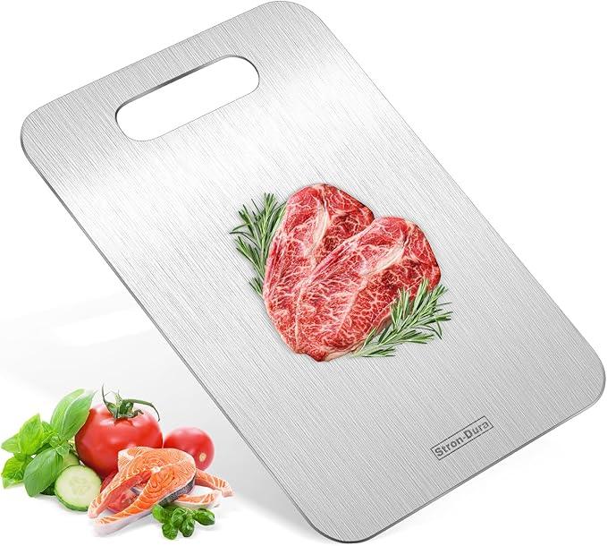Cutting Boards for Kitchen, Cutting Board, Foodgrade Stainless Steel Cutting Board for Meat,Fruit, Vegetables, Outdoor or Indoor, M 13.4“ * 9”