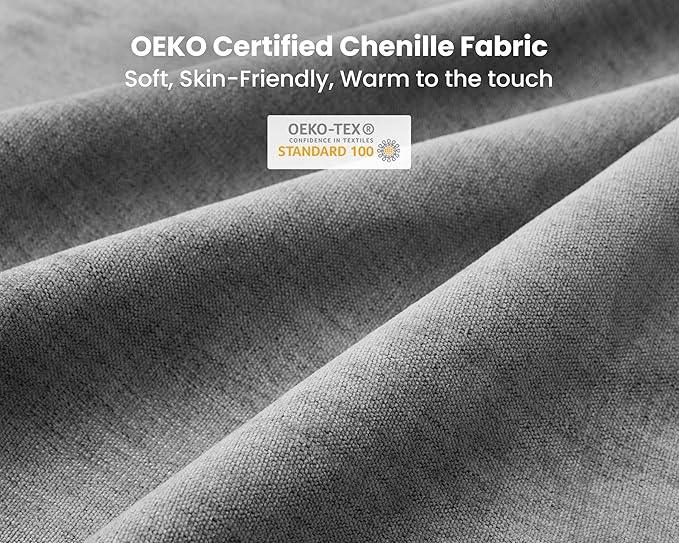 Oversized Modular Sofa, Extra Deep Cloud Chenille Sectional Couch with Ottoman Chaise, Fluffy Chenille 8 Seater Sofa Bed for Living Room, Villa (Sofa Bed 8 Seater, Chenille Grey)