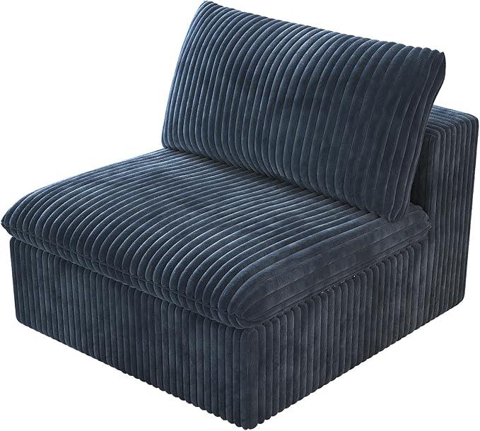 Ottoman, Modular Sectional Sofa,Cushion Covers Removable, Minimalist Couch for Modern Living Room Sofa Sets for Office House,Bedroom and Apartment,No Assembly Required,Blue