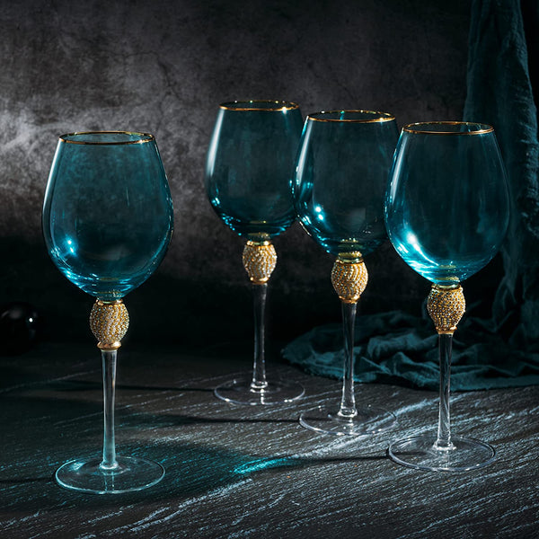 The Wine Savant Large Diamond Wine Glasses, 10