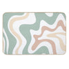 Liquid Swirl Retro Abstract in Light Sage Celadon Green, Light Blush, Cream, And White Bath Mat