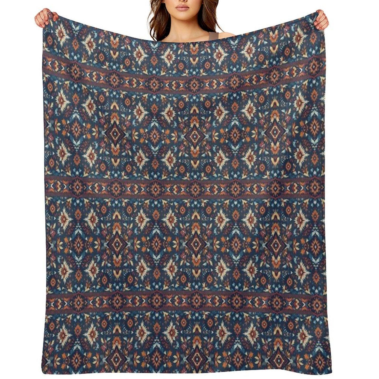 American Indian Fabric Throw Blanket
