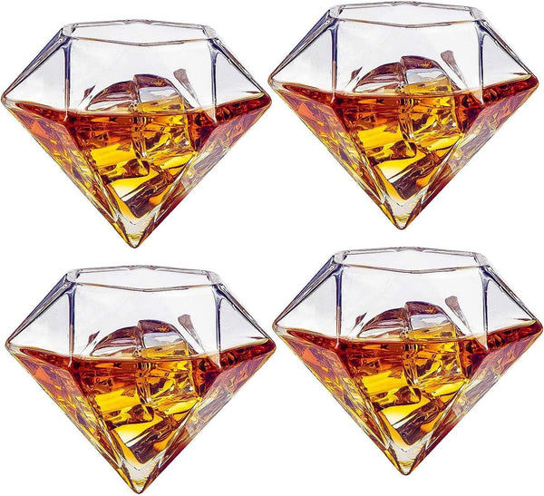 Diamond Whiskey Decanter l With 2 Diamond Glasses Liquor, Scotch, Rum, Bourbon, Vodka, Tequila Decanter (750 ML DECANTER)