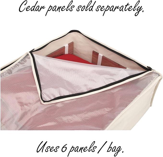 Household Essentials 3364-1 Cotton Canvas Blanket Storage Bags | Natural, Off-White