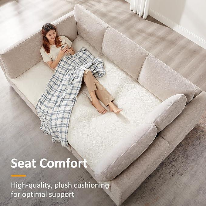 Modular Sectional Sofa, Convertible Couch Modular Sofa Without Ottoman, Sectional Sofas for Living Room Small Apartments