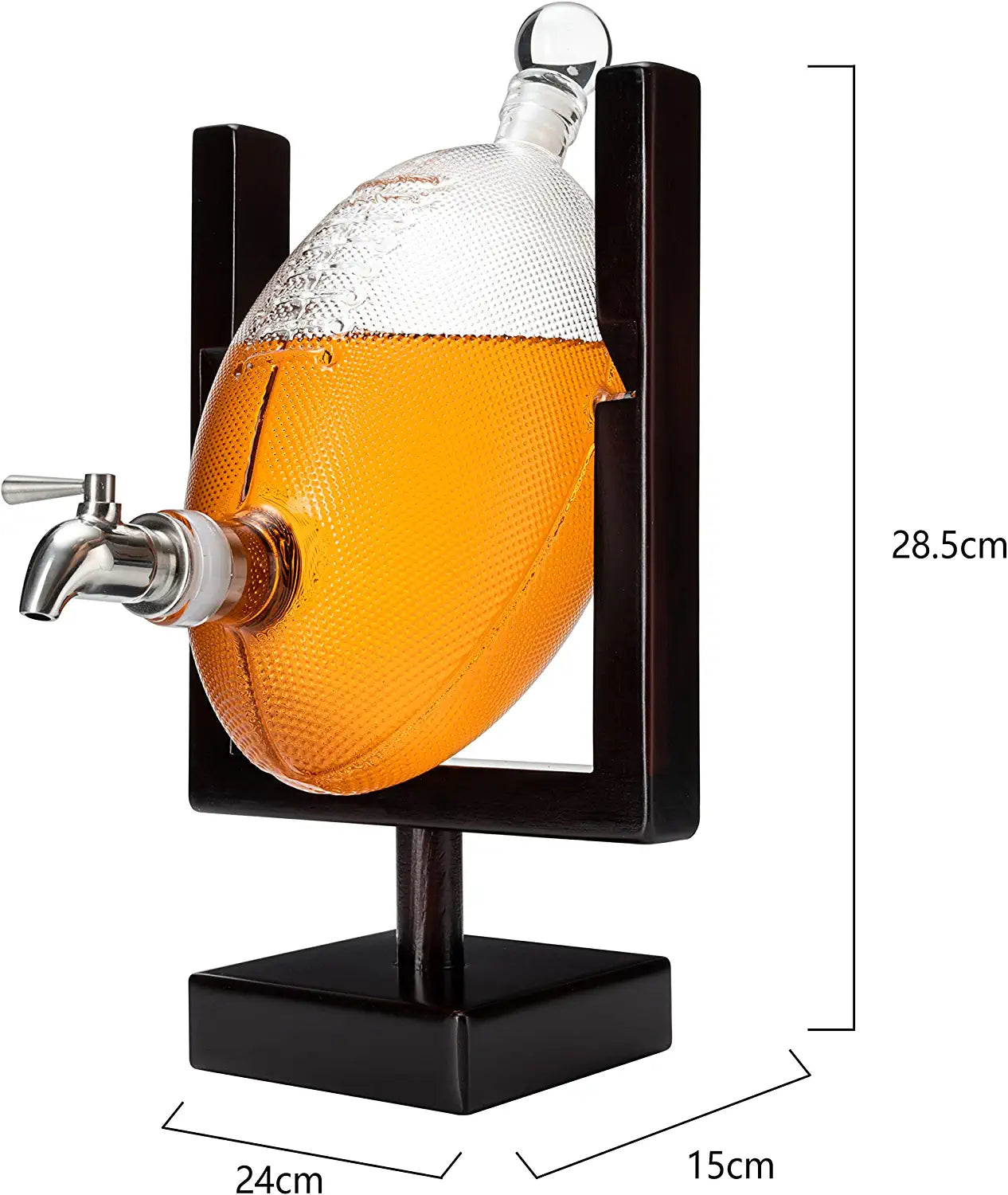 Football Decanter for Whiskey, Wine, Water & Other Liquids - Spigot Faucet - 1400ml Fantasy & Monday Night Football Decorations Decor Liquor Dispenser Gifts for Men Dad, Decanters for Alcohol