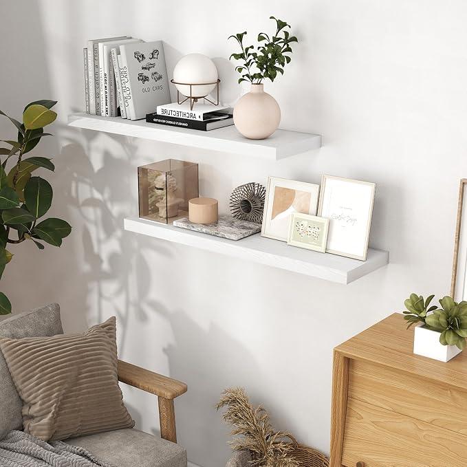 40 Inch Floating Shelves White, 40