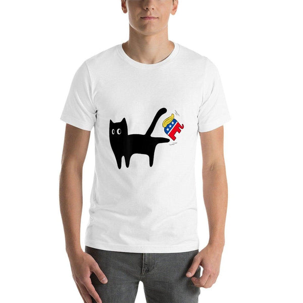 Black Cat Vs Elephant Anti Trump Funny 4th of July Men Women  Breathable T-Shirt