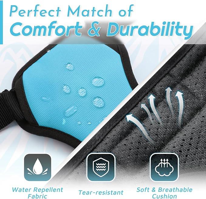 Eagloo Dog Harness Large Breed, No Pull Service Vest with Reflective Strips and Control Handle, Adjustable and Comfortable for Easy Walking, No Choke Pet Harness with 2 Metal Rings, Sky Blue, XL