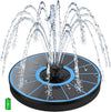 Solar Water Fountain with 2000 mAh Battery Backup Works in Cloudy, 3.5 W Glass Small Solar Fountain Pump with 7 Nozzles, Bird Bath Fountains Solar Power for Bird Bath, Hummingbird,Pond, Garden