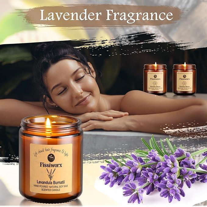 Scented Candle Set 4 Pack, Candle for Home Scented, Odor Eliminating, Stress Relief, 30oz, 220 Hours Long Lasting Soy Wax Gift Set for Women