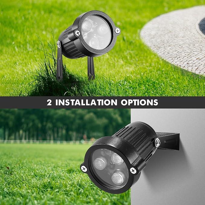 LemonBest Landscape Lighting - 6W RGB Color Changing Halloween Landscape Lights 120V Christmas Outdoor LED Spotlight with Remote Control Waterproof Spot Lights for Yard Garden Patio Driveway (2 Pack)