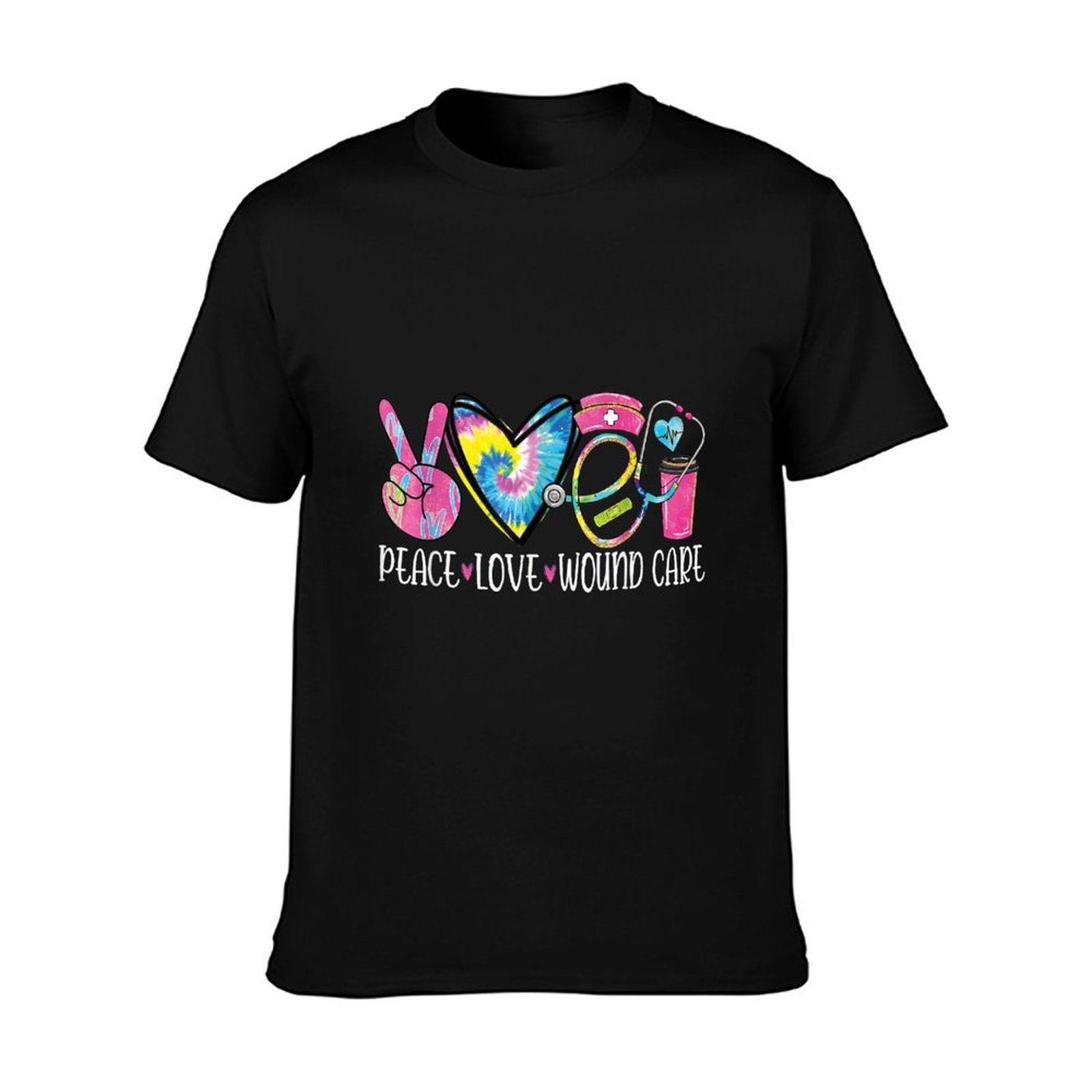 Peace Love Wound Care Nurse Nursing Heart Stethoscope T-Shirt