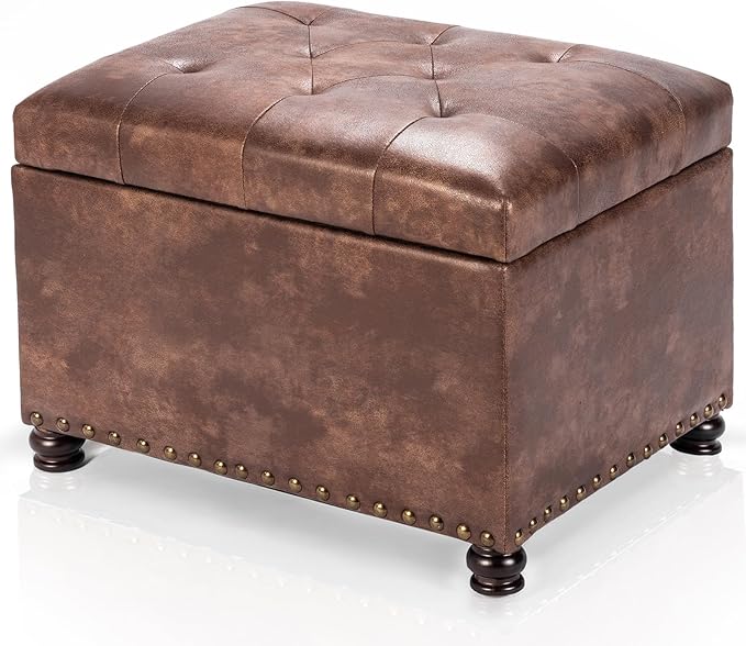 Joveco Leather Storage Ottoman, 24
