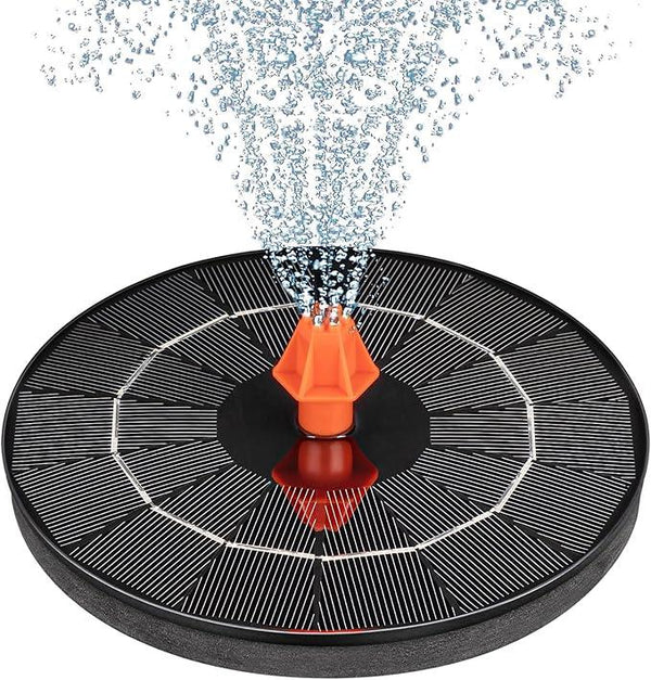 3.5W Solar Fountain, Upgrade Solar Bird Bath Fountains, Water Fountain Outdoor with 4 Fixed Rods & 8 Orange Nozzles, Solar Fountain Pump for Pond, Patio,Outdoor, Garden, Pool