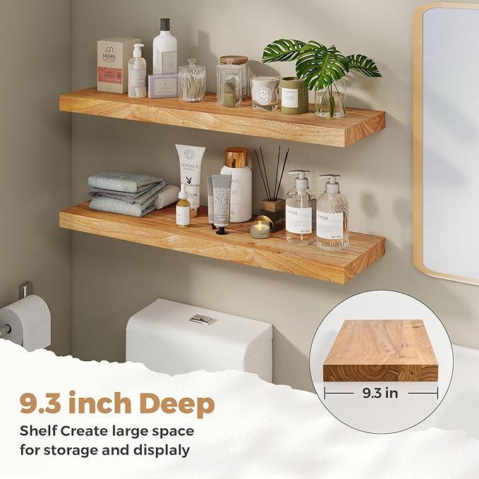 RICHFOCUS Elm Floating Shelves for Wall - 36