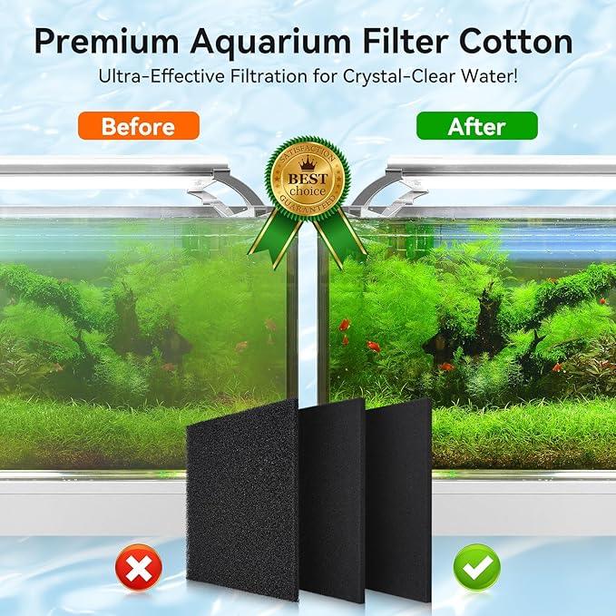 Aquarium Filter Sponge Pad, Filter Media Foam Sponges, Filter Accessories for Fish Tanks and Ponds (18.5