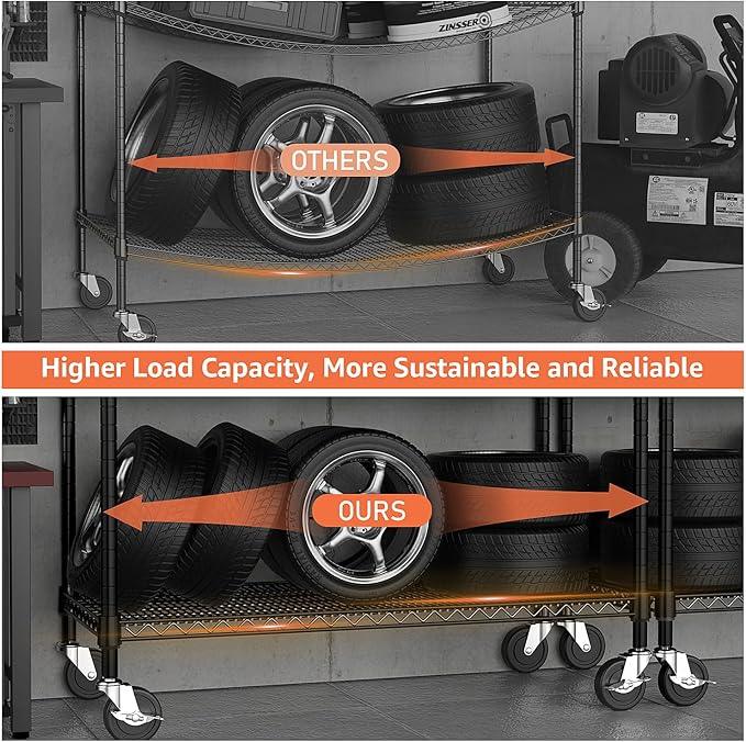 Garage Shelving 5 Tier Industrial Metal Shelving Units for Commercial, Basement, Pantry, Warehouse, School, Black Heavy Duty Easy Assembly 23.6