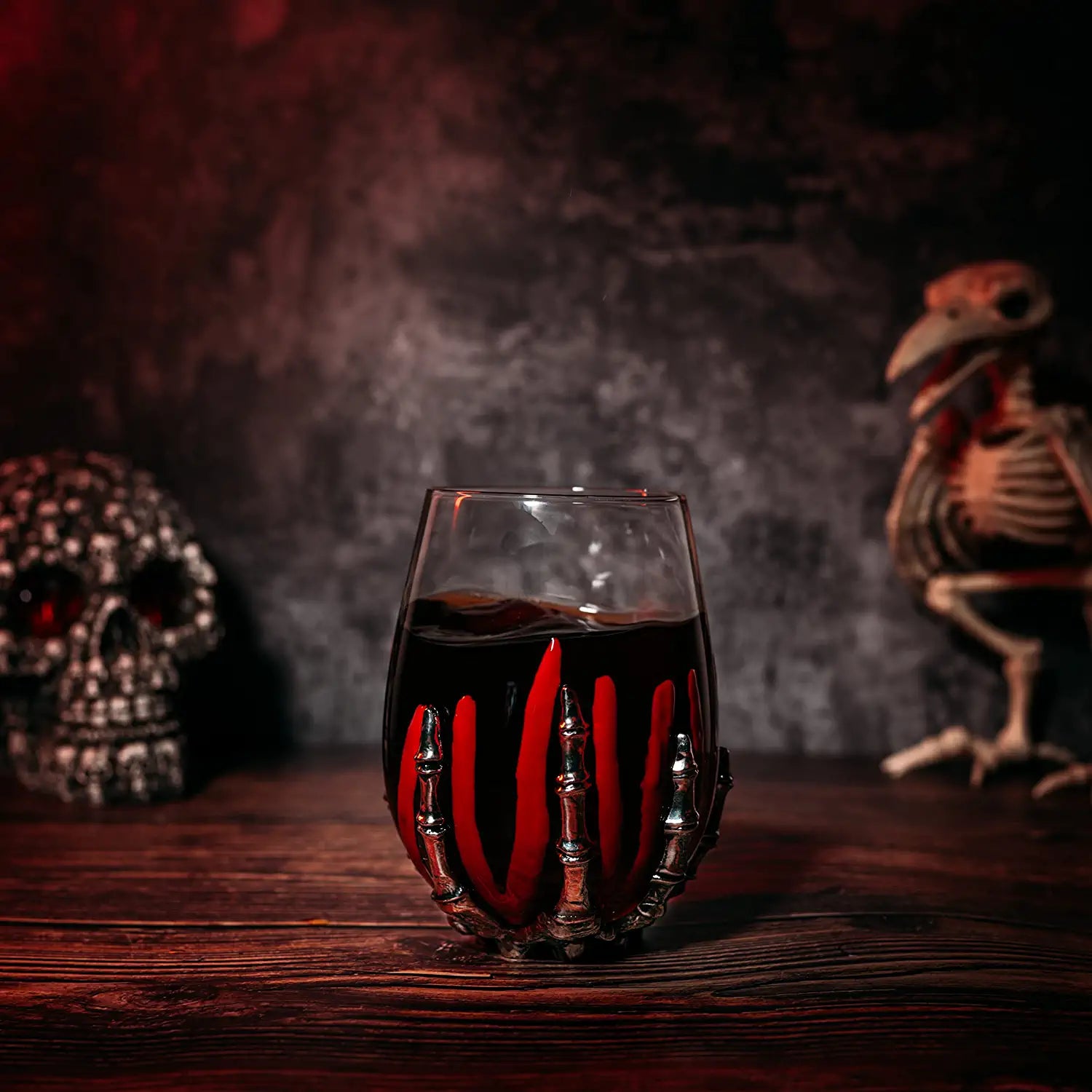 Skeleton Wine Glass, Bloody Hand Wine Skull Glass - 12oz Skeleton Glasses 5