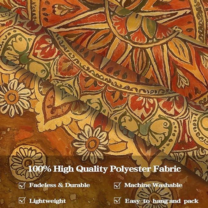 Lunerfex Floral Mandala Tapestry Boho Tapestry for Bedroom Brown Tapestries Wall Hanging Living Room Wall Art and Home Decor 70x90