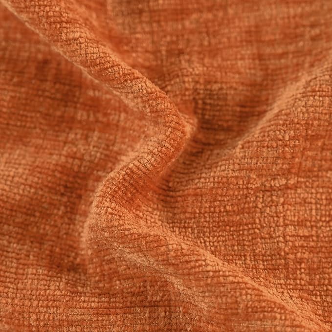CaliTime Fall Throw Pillow Covers Decorative 16 X 26 Inches Pack of 2 Cozy Chenille Cushion Cases for Couch Sofa Bed Living Room Home Burnt Orange
