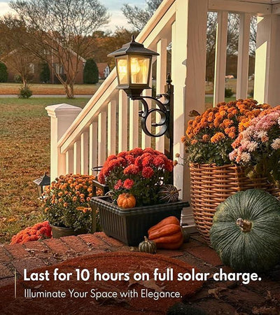 Outdoor Flower Pots 2 in 1, Outdoor Planter, Solar Lamp Post Lights Outdoor, Wall Mount or Freestanding Waterproof Solar Post Decorative Lamp for Lawn Patio Front/Back Door（Flowers not Included）