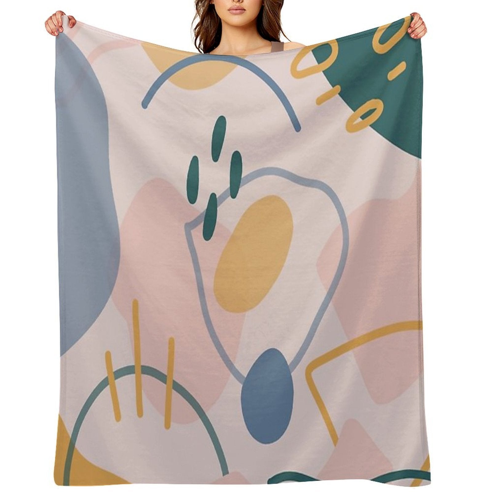 Abstract Shapes Plush Throw Blanket