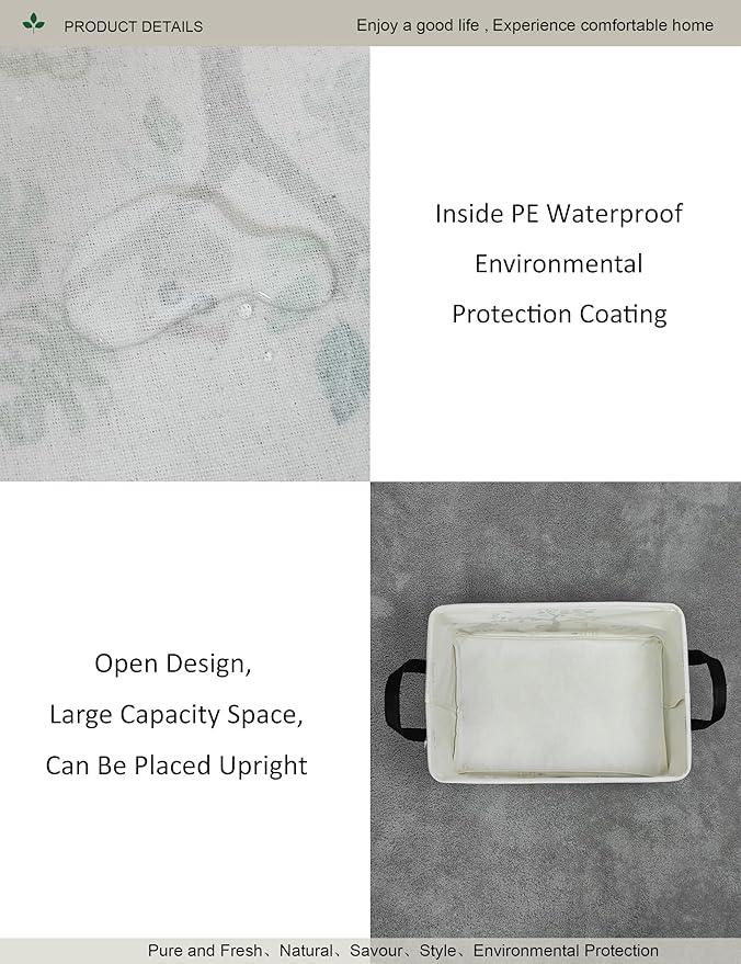 Rectangular Folding Laundry Basket,waterproof Canvas Basket,gift basket,Suitable for children's room,Office,Clothes,Toys Storage(Tree Animals)