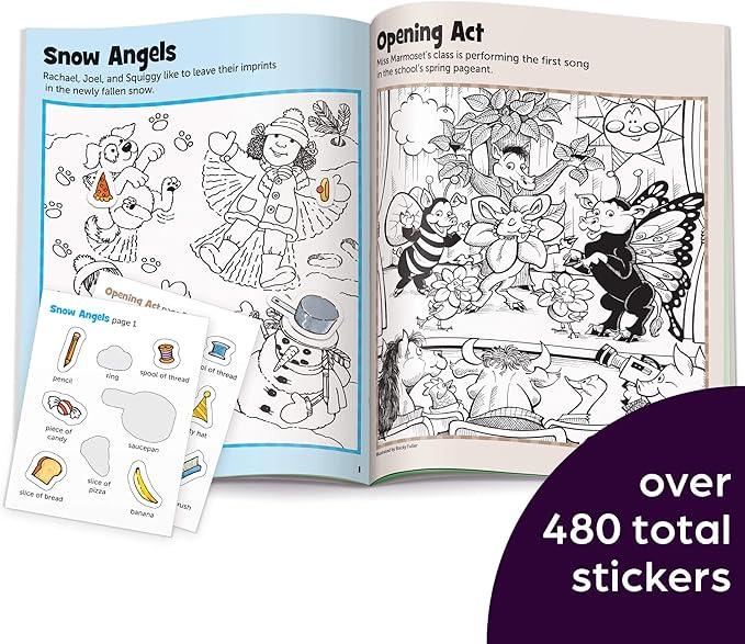 Highlights Hidden Pictures Sticker Fun for Kids Ages 3-6, 4-Pack, 64 Pages of Seek and Find Sticker Activities, Books Double as Coloring Books, 480+ Stickers, Volume 1