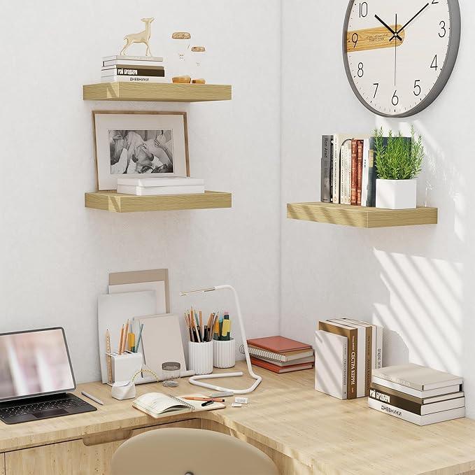 Fun Memories Floating Shelves for Wall - 10 x 16 Floating Shelf - Rustic Wood Storage Shelf - Wall Shelves with Invisible Bracket - 16